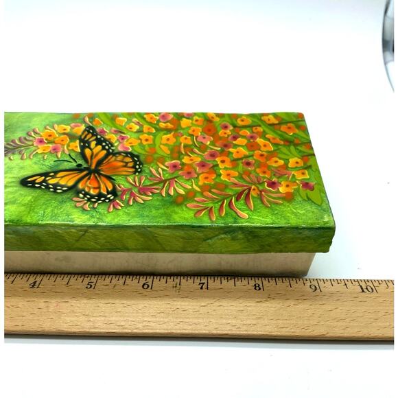 Butterfly Garden Long‎ Capiz Shell Box Philippines Iridescence Decorative Box - Picture 7 of 9